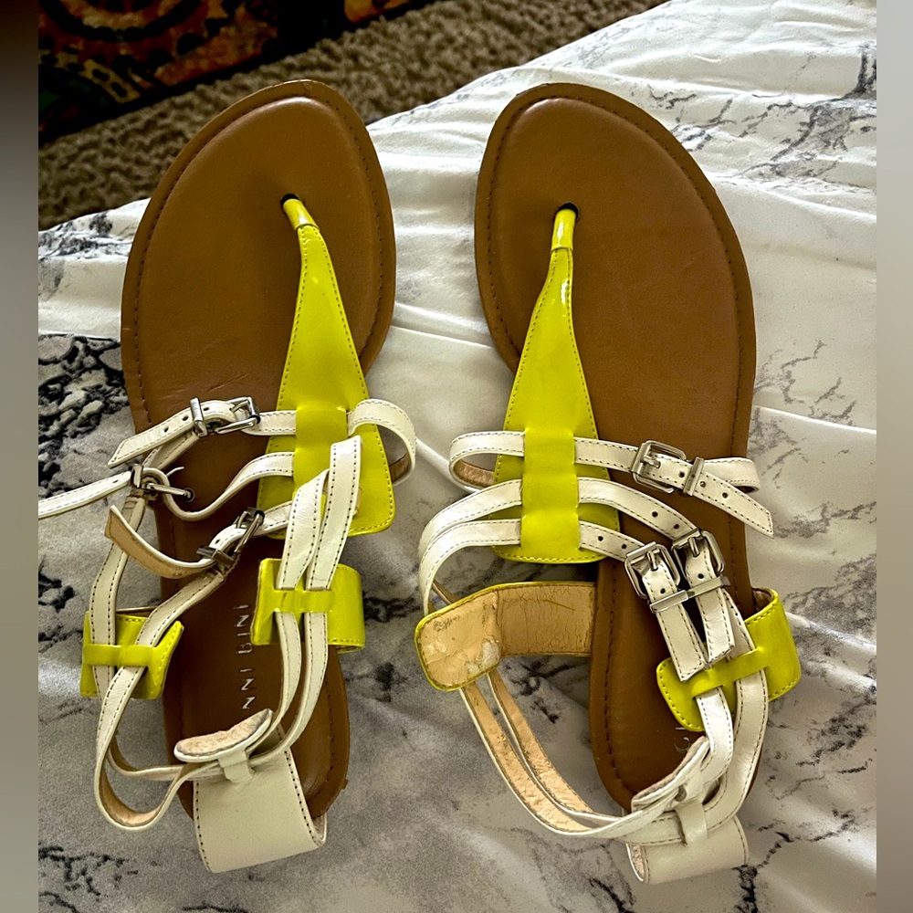 ☀️Gianni bini Y2K Neon yellow sandals